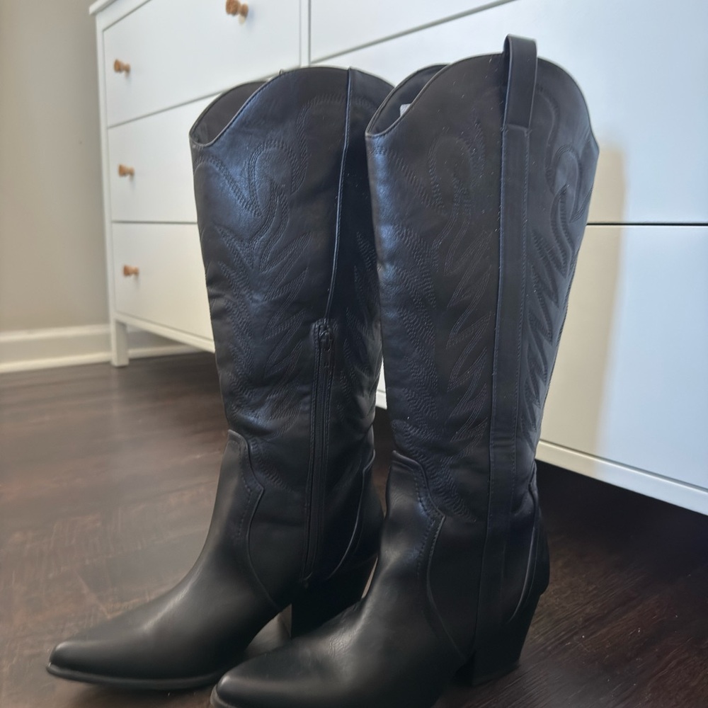 Amazon Black Heeled Western Boots